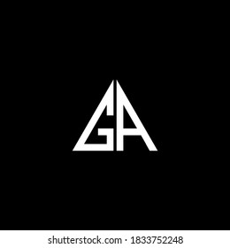 G A letter logo custom design on black color background, ga monogram