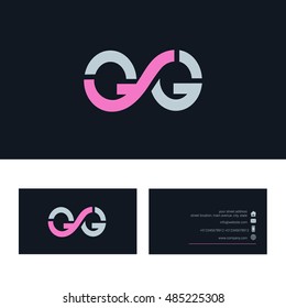 G G letter Logo design, with Business card template
