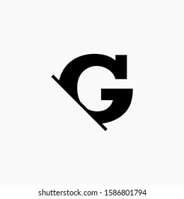 G Letter Logo Design with Creative Cut. simple design. graphic elegant and unique sliced design template Vector. - vector
