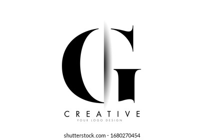 G Letter Logo Design mit Creative Shadow Cut Vektorillustration Illustration Design.