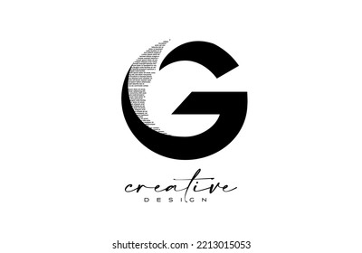 G Letter Logo Design with Creative letter g made of Black text font Texture Vector. Graphic Icon G Letter Logo illustration.