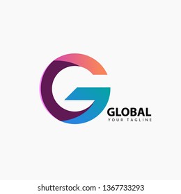 G letter logo design and global logo design vector