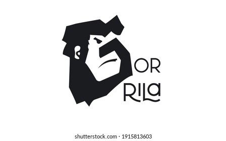 G letter logo design with gorilla face inside