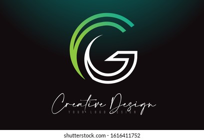 G Letter Logo Design Icon with Monogram Lines and Creative Look Concept Vector Illustration.