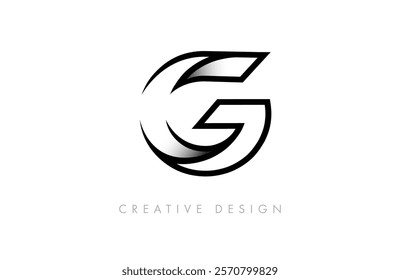 G letter logo design icon. g logo made of monogram curved lines vectorIllustration