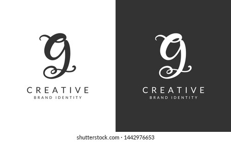 G Letter Logo Design Template. Vector Brush Hand Written Calligraphy Sign Icon.