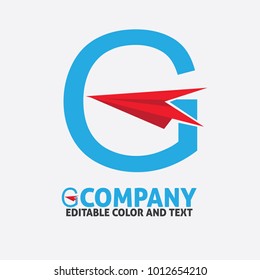 G letter logo design vector icon template for website or business - logo Letter travel airplane