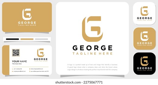 G Letter Logo Design Vector Illustration - Vector logotype with business card template.