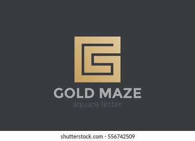G letter Logo design vector template. Square Maze labyrinth Logotype concept
