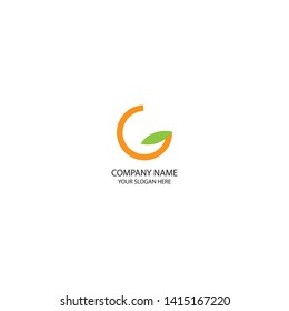G letter logo. Letter G eith green leaf logo design