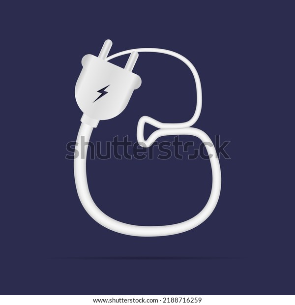 G letter logo electric power plug. İsolated vector
typeface for power design, application logo, energy identity,
charging things etc.
