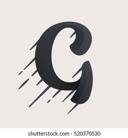 G letter logo. Fast speed vector script type. Sport elements for club banner, t-shirt, labels, posters etc.