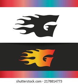 Logo de la letra G, diseño del logo de las llamas del fuego.