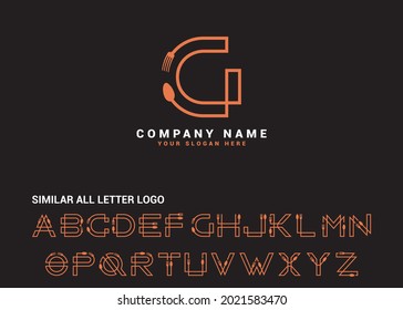 G Letter logo, G Food Letter logo, G spoon letter logo