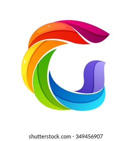 G letter logo formed by twisted lines. Font style, vector design template elements for your application or corporate identity.