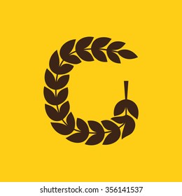 G letter logo formed by laurel wreath. Vector design template elements for your application or corporate identity.