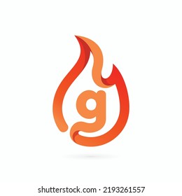 g letter logo forming fire sign, fire logo icon