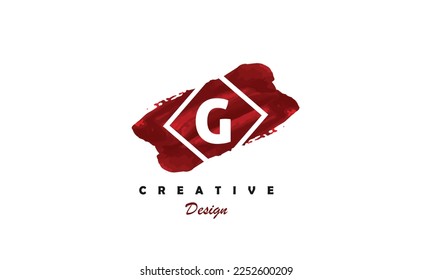 G letter logo icon design. Red water color premium trendy modern symbol vector logo design on white background