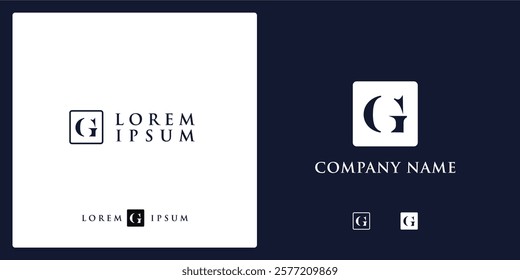 G Letter Logo and icon with frame, vector image editable