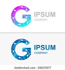 G letter logo icon template.Atom connectivity,Technology,Molecule,network,digital,Company logo Vector Illustration