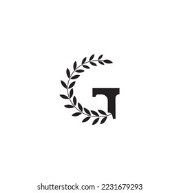 G letter logo illustration leaf natural vector design