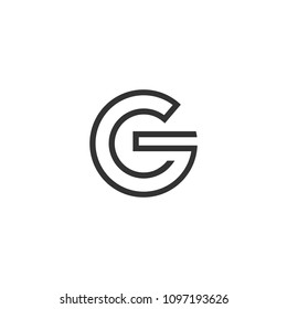 G letter logo, initial letter G graphic line concept template.