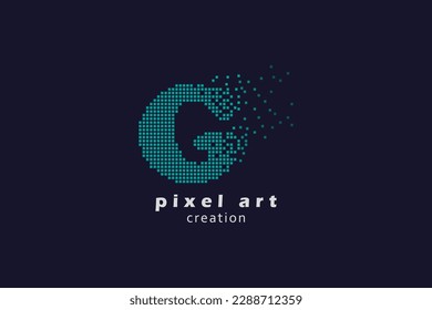 G letter logo. Logotype vector design. collection pixel art