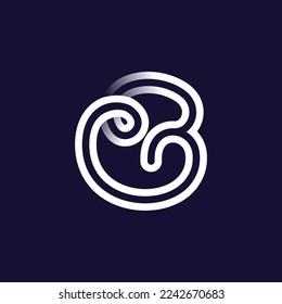 Logo de la letra G hecho de dos líneas paralelas blancas sobre fondo negro. Icono de bucle infinito. Un elegante emblema que se apodera. Ideal para aplicaciones dinámicas, diseño minimalista, identidad deportiva, adv tecnológica.