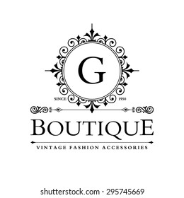 G Letter logo, Monogram design elements, line art logo design. Beautiful Boutique Logo Designs, Business sign, Restaurant, Royalty, Cafe, Hotel, Heraldic, Jewelry, Fashion, Wine. Vector illustration