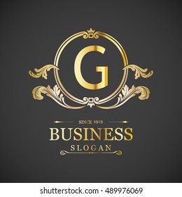 G Letter logo, Monogram design elements, line art logo design. Beautiful Boutique Logo Designs, Business sign, Restaurant, Royalty, Cafe, Hotel, Heraldic, Jewelry, Fashion, Wine. Vector illustration