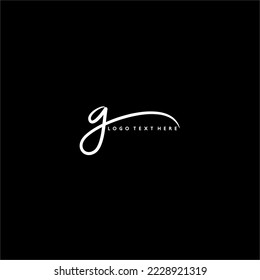 Logo de la letra G, logotipo de la letra G en monograma, logotipo de las letras escritas a mano G