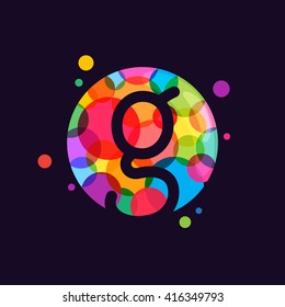 G letter logo with mosaic pattern. Abstract multicolored vector design template elements for your application or corporate identity.