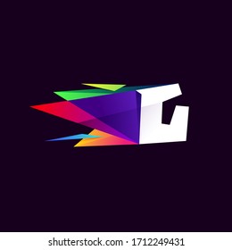 G letter logo in multicolor low poly style. Perfect icon for digital company, skylight identity, space advertising, etc.