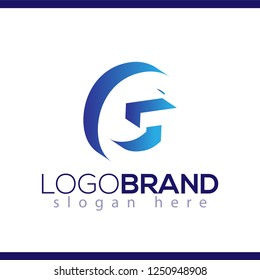 G Letter logo in negative space icon vector template