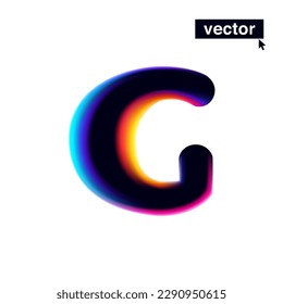 G letter logo with neon glitch. Multicolor gradient sign with double exposure and illusion effect. Glowing color shift vector icon. Perfect for your vibrant heading, video game screens, Sale banner.