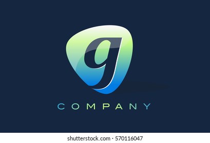 g Letter Logo. Oval Shape Modern Design with Glossy Look.