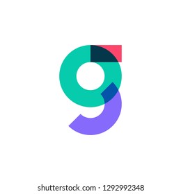 G letter logo overlapping color vector icon mark