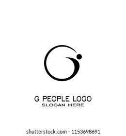 G letter logo, people logo vector graphic design.