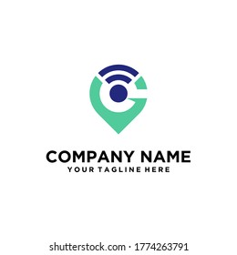 G letter logo pin map vector icon place