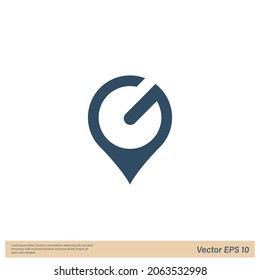 G letter logo point location icon vector simple design element