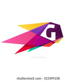 G letter logo with polygonal comet. 