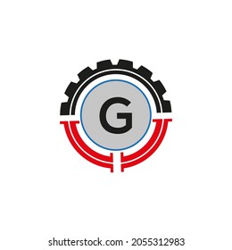G letter Logo with Round Shape Black color vector template	