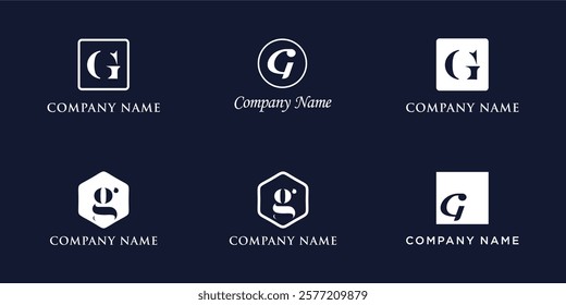 G Letter Logo Set Monogram style, bundle vector