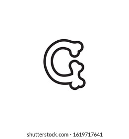 G letter logo shape bone