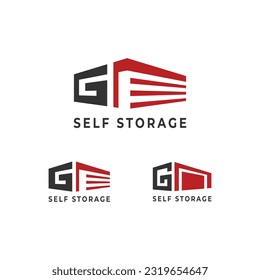 G letter logo with simple and modern warehouse storage units.