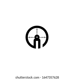 Logotipo de letra G, diseño de logotipo cruzado objetivo. logotipo de la pistola de enfoque