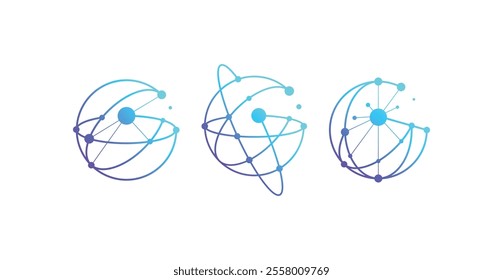 G letter logo with technology and global connection theme