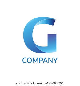 G Letter Logo Template in blue gradient color