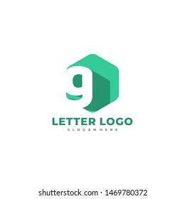 G letter logo template with polygon.