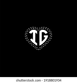 I G letter logo vector design on black color background. IG monogram